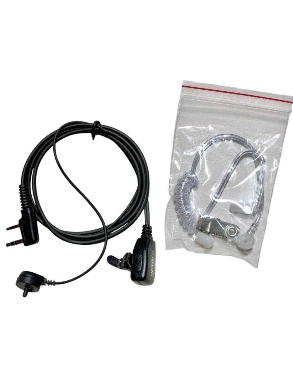 Retevis EAK001 2-Pin Acoustic Tube Earpiece Mic For Two-Way Radio Communication